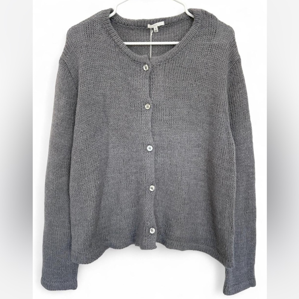 NWT! Women's NIA Brand Wool Blend Knit Button Down Sweater Size L/XL Gray‎